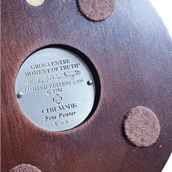 Chilmark Gros Ventre Moment of Truth Michael Boyett 82 Pewter Sculpture Western - Picture 4 of 16